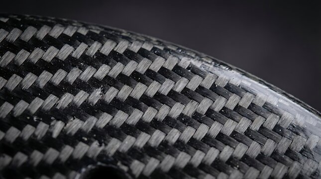 A close-up view of a carbon fiber surface