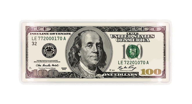 One Hundred Dollar Bill Benjamin Franklin Portrait
