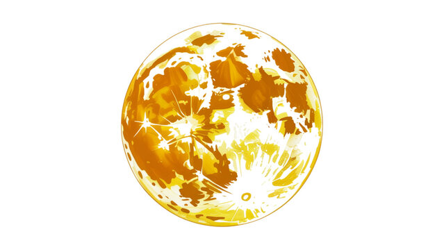 A detailed and textured illustration of the moon showing its craters and illuminated surface Vector