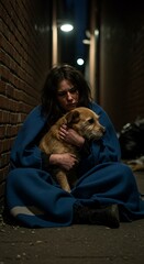 Obraz premium Night's Embrace: A Street's Silent Story