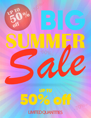 Fototapeta premium Big Summer Sale Promotional Discount Banner