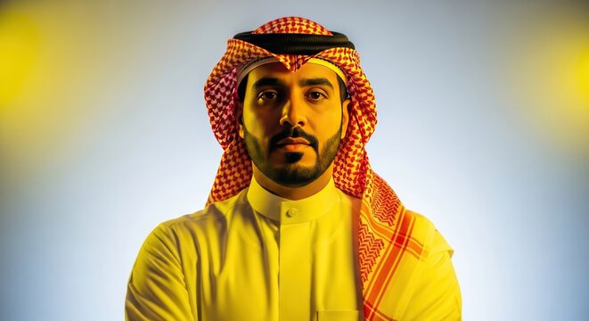 Middle Eastern man in traditional attire.