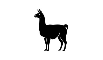 Fototapeta premium Minimalist llama silhouette vector isolated on white background for logo and branding design