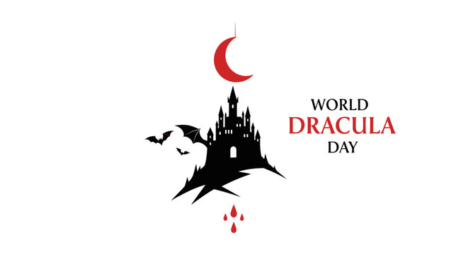 Dracula vampire bat flying silhouette night.