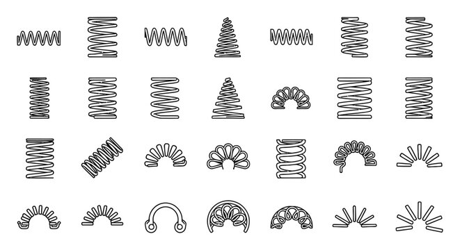 collection of different spring coil shapes and styles for design coil springs various metal springs