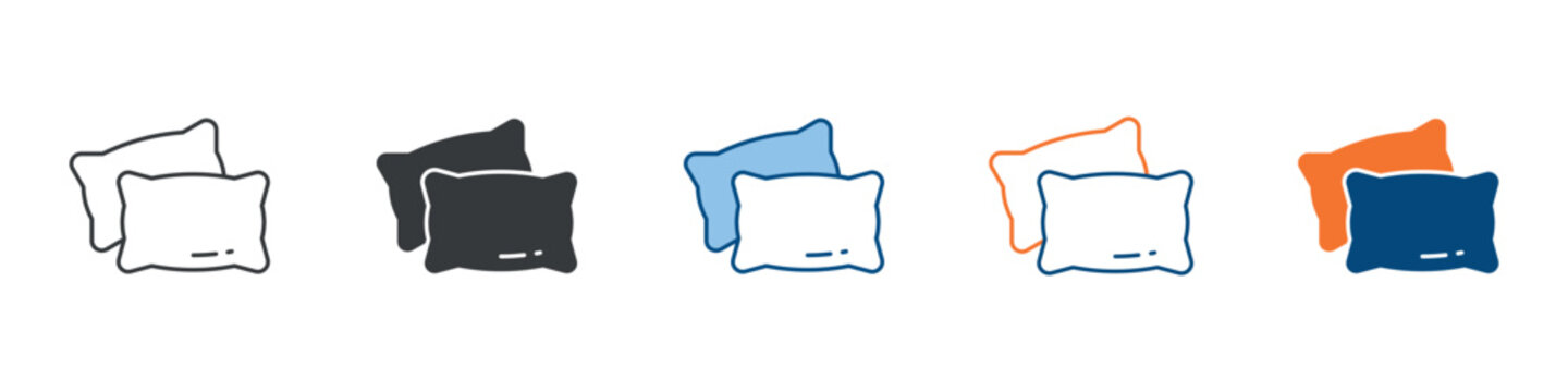 Pillow Icon Set Multiple Style Collection
