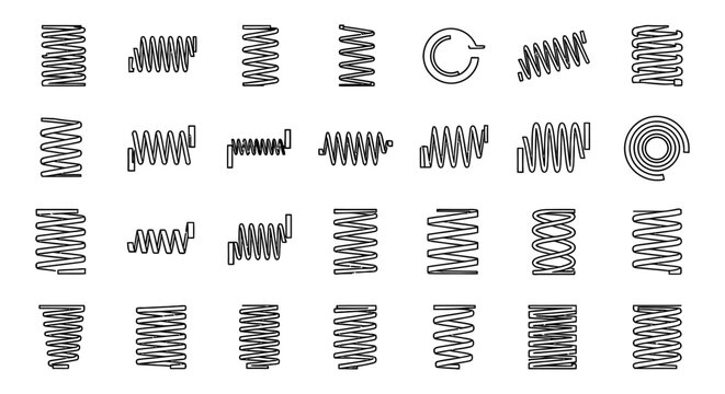 collection of different types of spring coils and wire forms