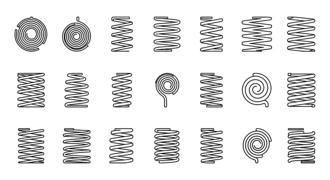 collection of various types of coil springs and wire springs