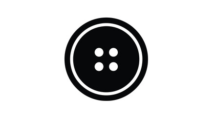 Obraz premium Simple black button with four holes a striking silhouette