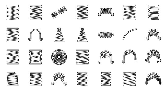 collection of various wire springs coils and spring mechanisms