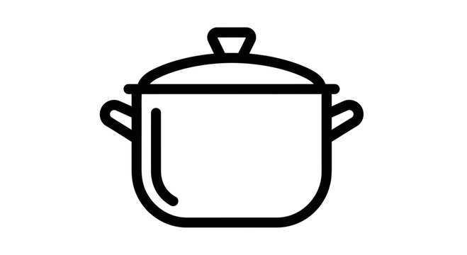 Simple Black Line Pot Icon.