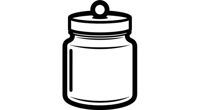 Simple closed glass jar container.