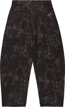 black patterned loose fitting pants isolated on transparent background