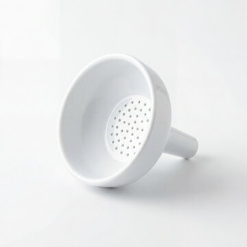 Premium Porcelain Buchner Funnel in Glossy White Finish for Laboratory Equipment Catalog Presentation