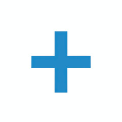 Obraz premium Simple Blue Plus Sign Symbol Icon.