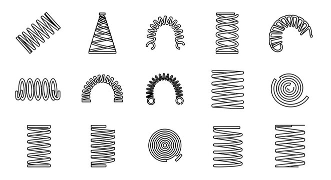 collection of different types of springs coils and spring systems