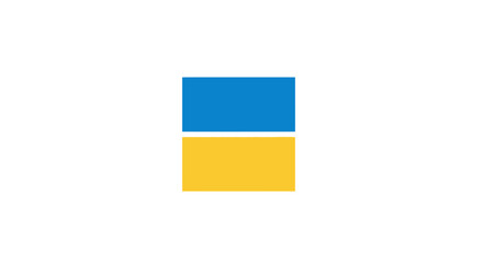 Blue and yellow abstract squares representing Ukrainian flag colors. © wiski