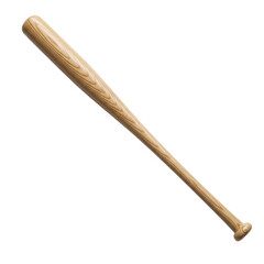 Obraz premium Baseball bat made of light brown wood isolated on transparent background