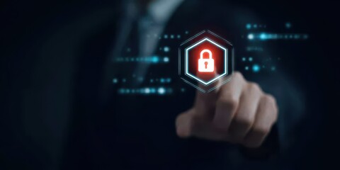 Fototapeta premium The cyber safety system integrates prevention and security, forming a defense and protection barrier against any potential network threat.