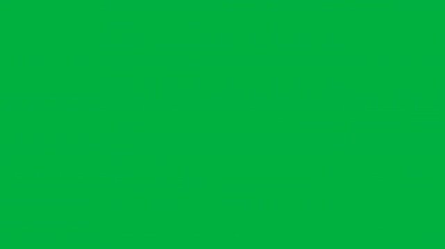 A solid green background with sharp black edges framing the image, creating a modern look