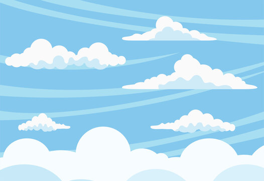 Sky and clouds background, cloudy vector illustration