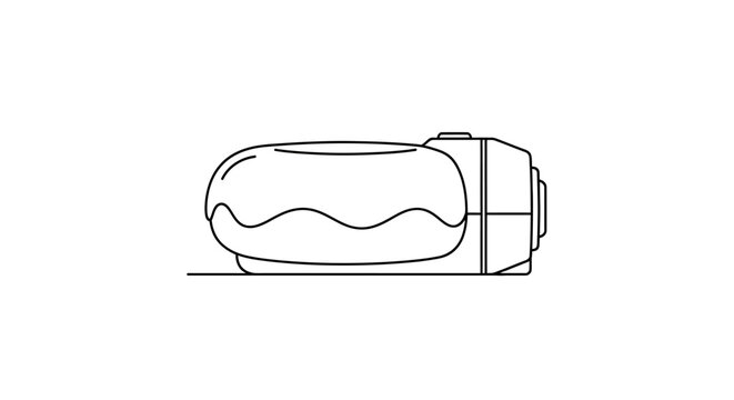 Minimalist Line Art Illustration of a Donut Shaped Portable Humidifier