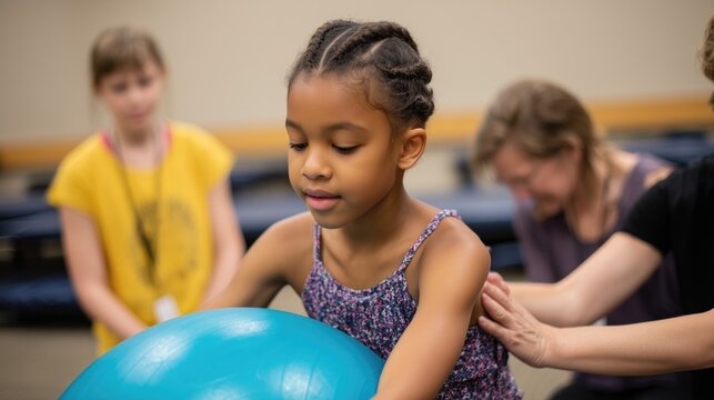 Light Brown zoomer is exercising in the rehabilitation center under a supervision of a personal physician
