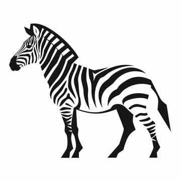 Minimalist zebra silhouette for wildlife design.