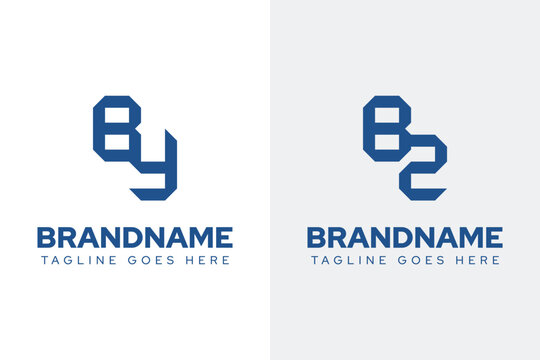 Letters BY BZ Logo Monogram Set