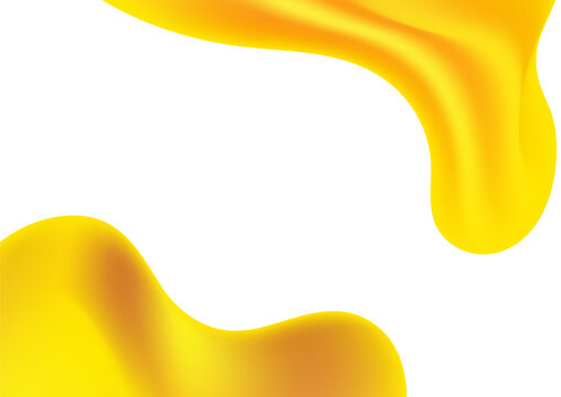 Abstract bright yellow liquid wavy shapes elegant gradient background. Glowing fluid minimal vector design