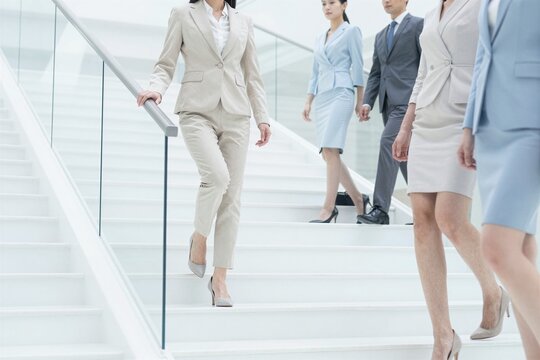 group of business people walking