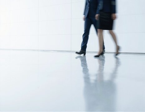 young woman walking on the escalator