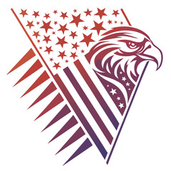 Fototapeta premium Eagle american flag abstract geometric design.