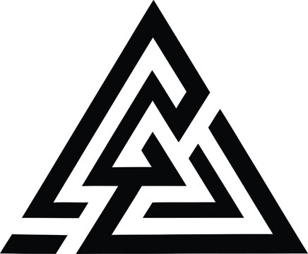 Viking valknut symbol made of triangles  ancient Nordic design