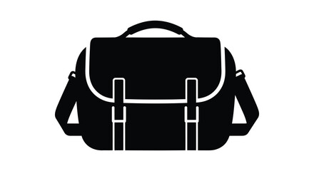 A black messenger bag is displayed as a striking graphic silhouette © MIRAJ02