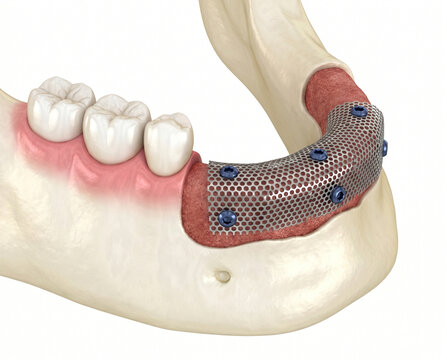 Reconstrucci&oacute;n mandibular con malla quir&uacute;rgica y tornillos anat&oacute;micos