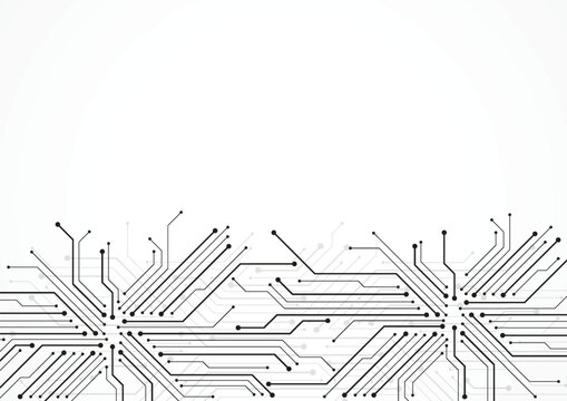 Abstract background with technology circuit board texture. Electronic motherboard illustration. Communication and engineering concept. Vector illustration