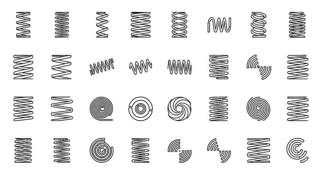 collection of various spring coils and spiral shapes graphic resources