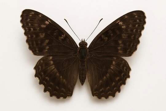 A brown butterfly on a white background.