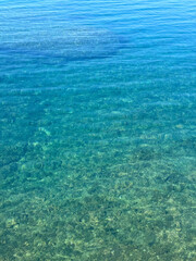 Fototapeta premium Water vertical background blue green sea watercolor.
