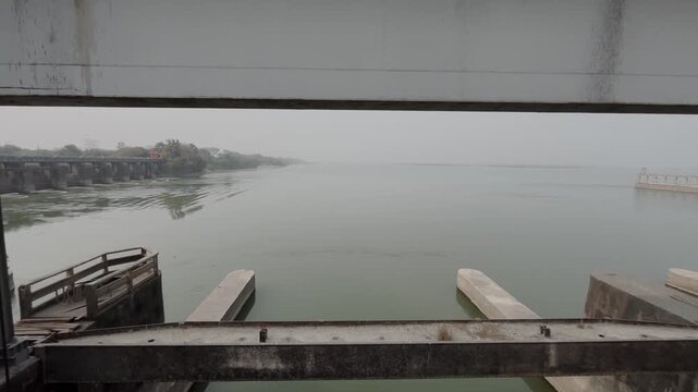 Farakka barrage, padma river, ganges, beautiful, blue, bridge, sky, background, water, beach, architecture, view, travel, river, nature, skyline, transportation, west bengal, outdoor, calm, cityscape,