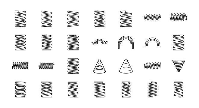 collection of various spring coil icons and designs graphic resources