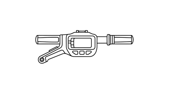 Electric Scooter Handlebar Control Panel Line Art