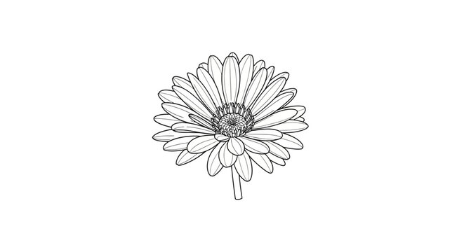 Hand Drawn Gerbera Daisy Line Art Illustration