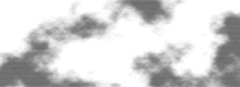 Vintage-style halftone dots combined with grunge noise in a textured vector design.