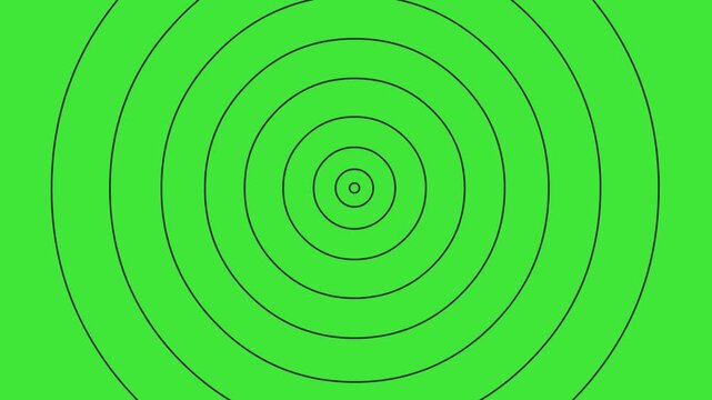Concentric circles expand and contract on a green screen background animation.