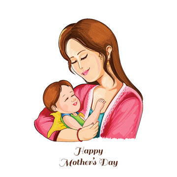 Beautiful happy mothers day child son background