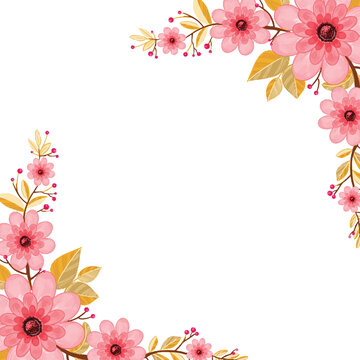Floral frame wedding invitation card background