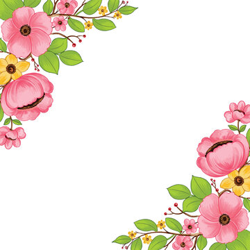 Floral frame wedding invitation card background