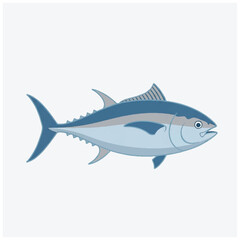 Fototapeta premium Blue Tuna Fish Vector Illustration.